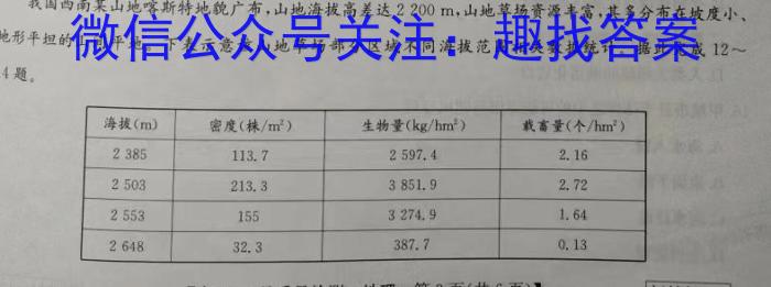 [今日更新]安徽省霍邱县2023-2024学年度八年级第一学期期中考试地理h