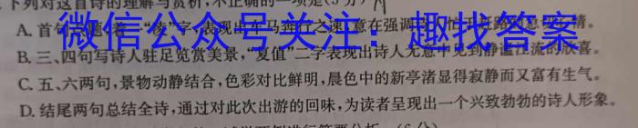 江西省2024届九年级第三次月考（短标）语文