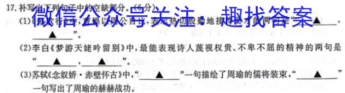 山东省2023-2024学年第一学期学科质量检测（高三）/语文