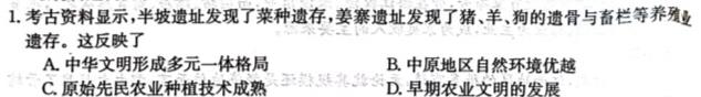 2024届衡水金卷先享题调研卷(JJ·B)(一)历史