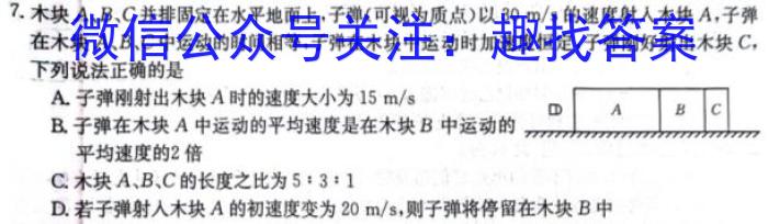 2023-2024学年高一试卷12月百万联考(齿轮)物理试卷答案