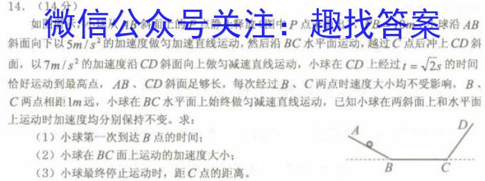 辽宁省2023~2024学年度上学期高三高考适应性考试卷(243194D)物理试题答案