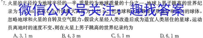 安徽省2024届九年级第三次月考（二）物理`