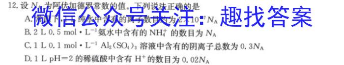 q安徽省2023-2024学年度九年级12月考试（12.6）化学