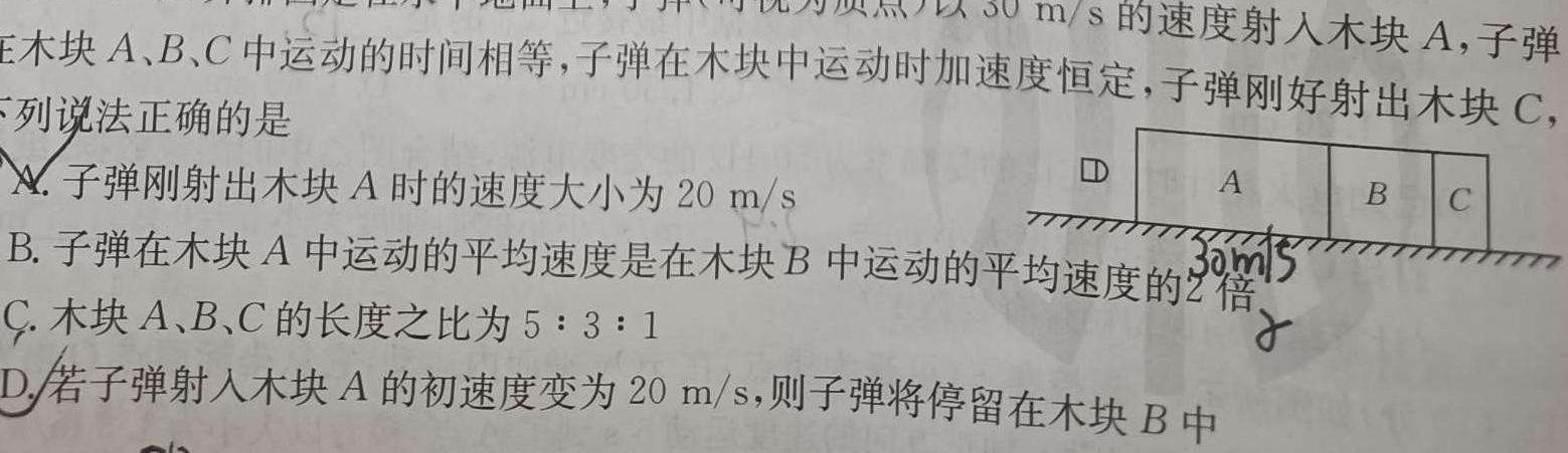 2023-2024学年安徽省七年级上学期阶段性练习(三)物理试题.
