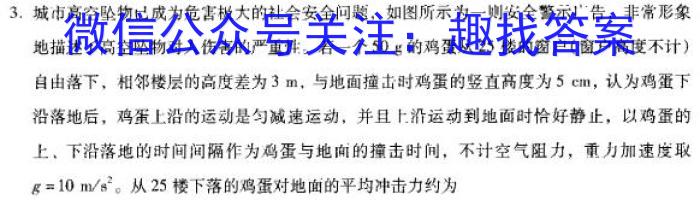 神州智达 2023-2024高一省级联测考试上学期期中考试q物理