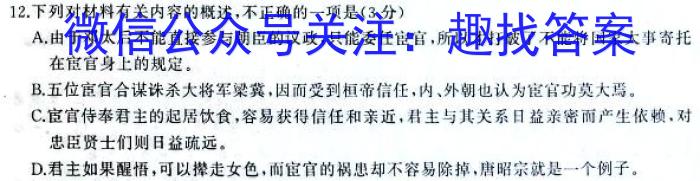 山西省朔州市2023-2024学年度第一学期九年级阶段练习（三）语文