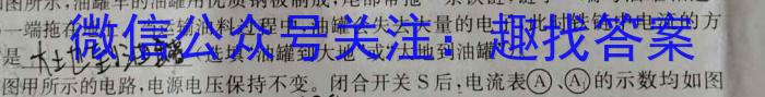 安徽省2023~2024学年度九年级上学期阶段评估(二)物理试题答案