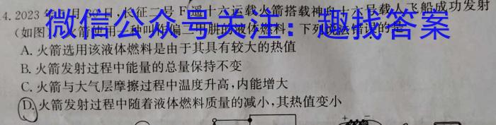 稳派大联考2023-2024学年高一期中考试11月联考物理试卷答案