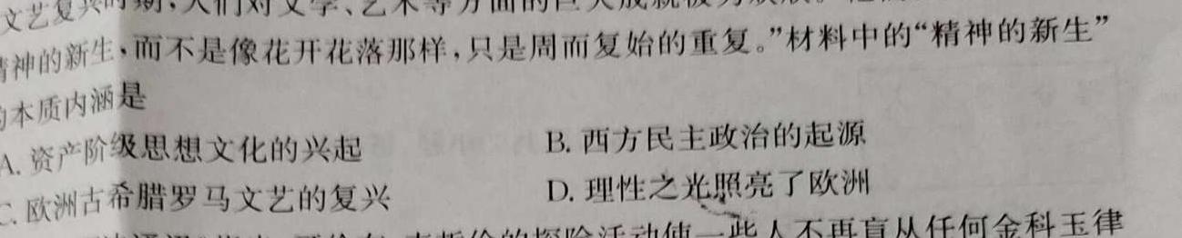 "2024年全国普通高等学校招生统一考试·A区专用 JY高三模拟卷(一)历史