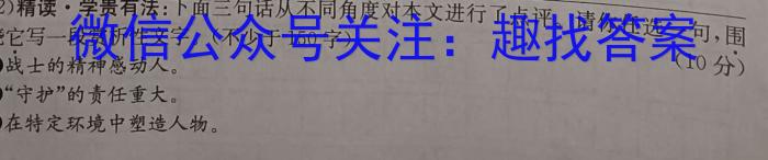 陕西省蒲城县2024届高三第一次对抗赛(12月)语文