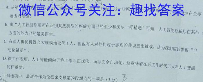 安徽省2023-2024学年九年级上学期教学质量调研三（页码名字）/语文