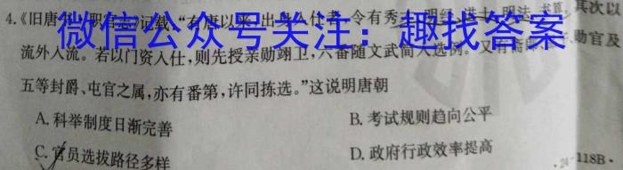 炎德英才大联考 雅礼中学2024届高三月考试卷(四)历史试卷