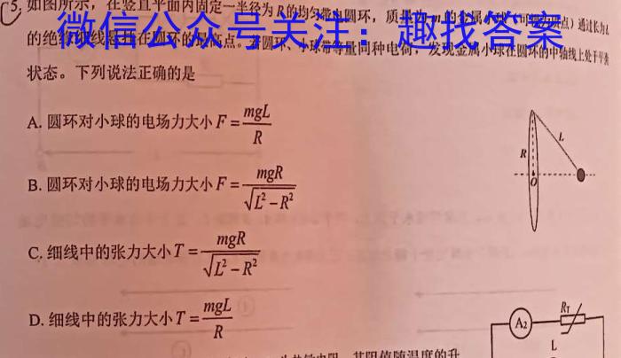 华大新高考联盟2024届高三年级上学期11月联考物理试卷答案