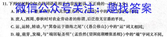 安徽省2023-2024学年度八年级上学期阶段性练习（三）语文