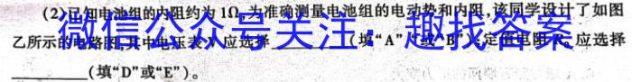 江西省2024届八年级第二次阶段适应性评估 R-PGZX A-JX物理试卷答案