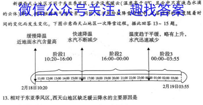 [今日更新]2023-2024学年下学期东北师大附中高三第六次模拟地理h