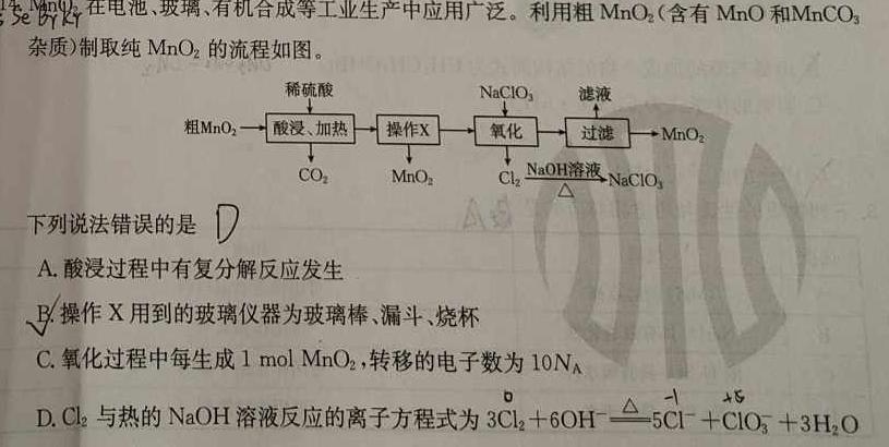 【热荐】河北省沧衡八校联盟高三年级2023-2024学年上学期期中考试化学