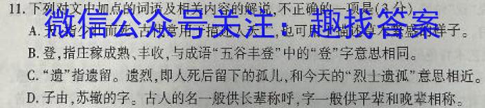 衡水金卷先享题2023-2024高三一轮复习摸底卷(甘肃专版)二/语文