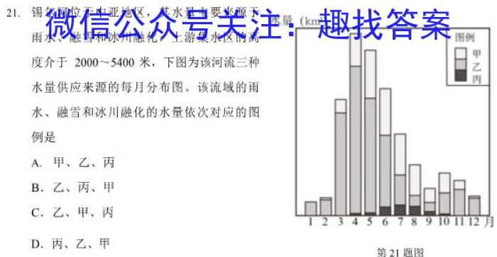 河南省南阳市宛城区2024年八年级春期期中质量评估检测地理试卷答案