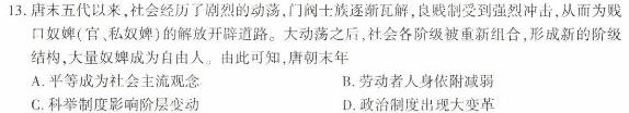 [国考1号8]第8套 2024届高三阶段性考试(五)历史