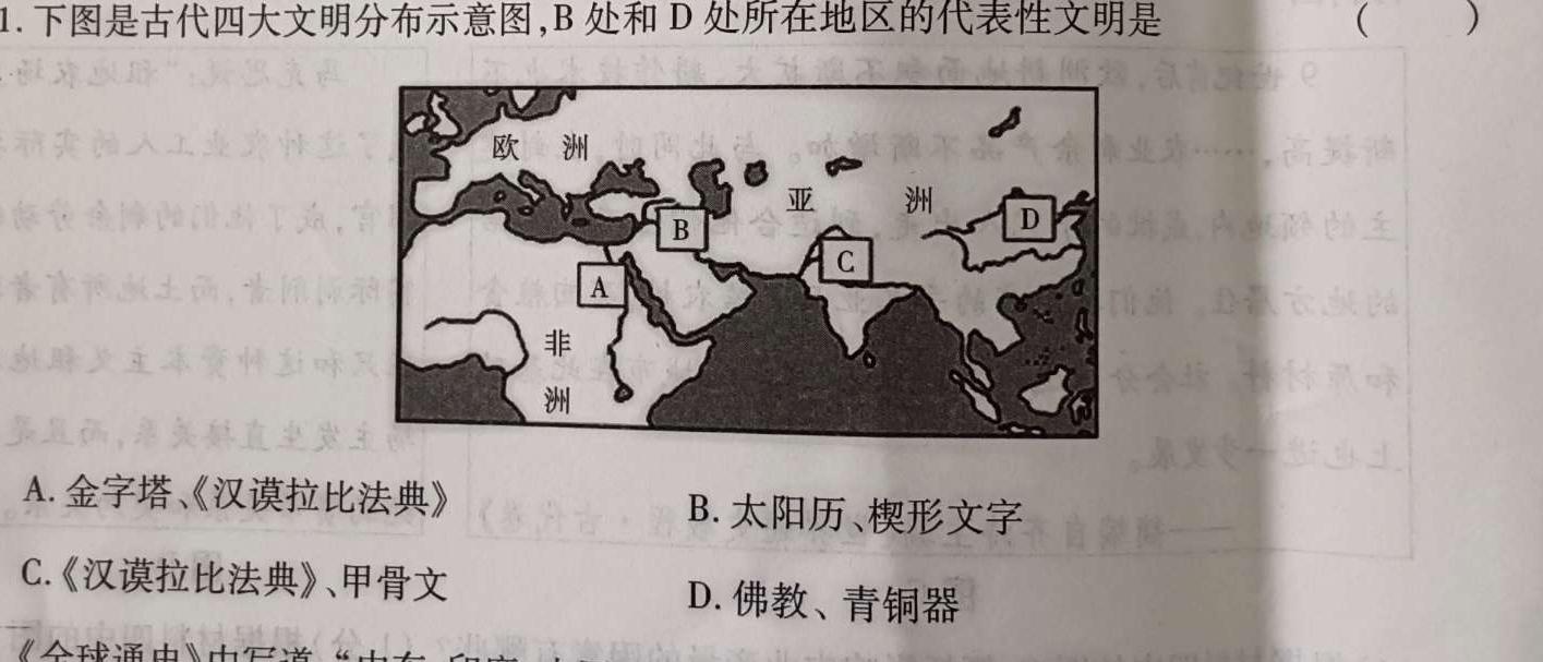 2023-2024上学期衡中同卷高三五调考试历史