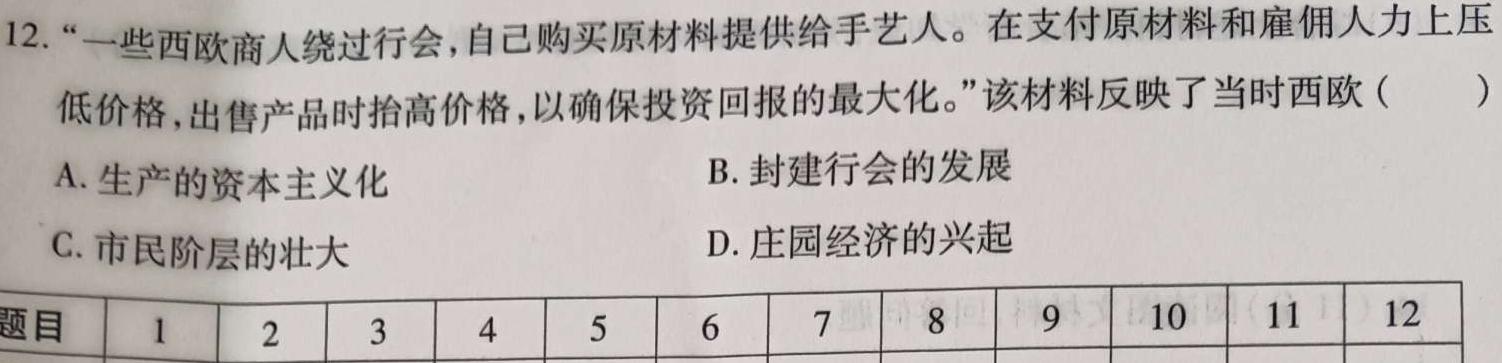 ［江西大联考］江西省2024届高三年级上学期11月联考历史