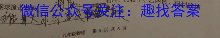 河南省2024届九年级第一学期学习评价（2）q物理