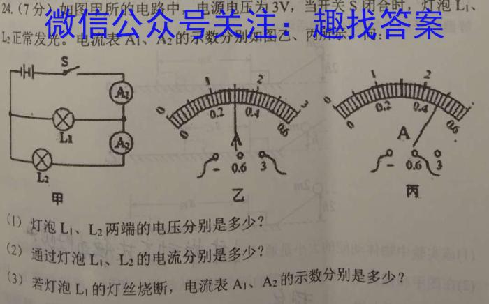 2024年衡水金卷分科综合卷老高考英语三全国二卷物理试卷答案