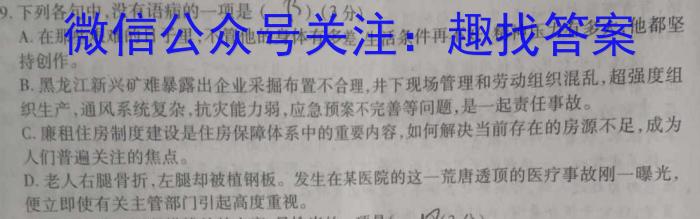 广西省2023年秋季期高中二年级期中教学质量检测(24-141B)/语文