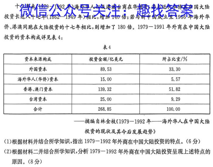 ［独家授权］安徽省2023-2024学年九年级上学期教学质量调研三&政治