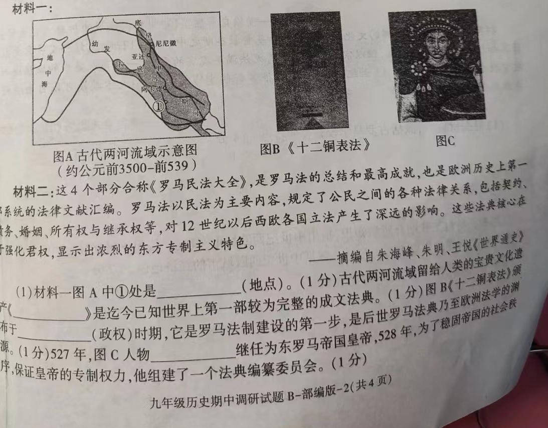 ［青桐鸣大联考］河南省2023-2024学年高二年级学业质量监测考试历史