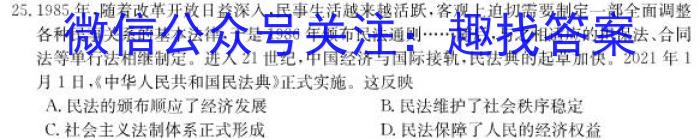 云南师大附中(云南卷)2024届高考适应性月考卷(黑白黑白白黑白白)历史