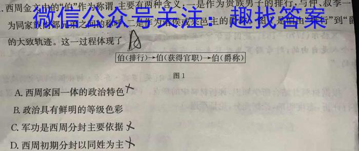 内蒙古2023-2024学年度高二年级上学期11月期中联考历史