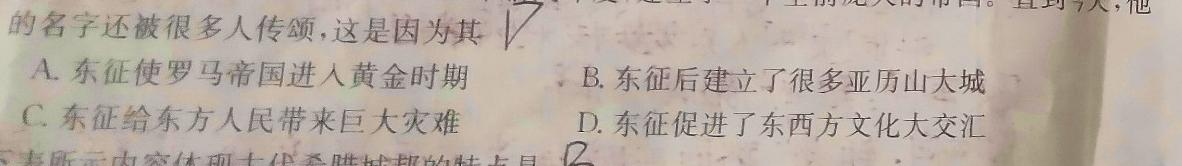 山东普高大联考高二11月联合质量测评历史