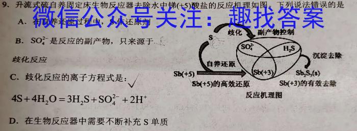 f安徽省潘集区2023-2024学年度九年级第一次联考化学