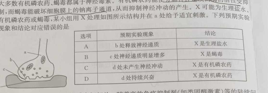 江西省2023-2024学年度九年级阶段性练习（三）生物