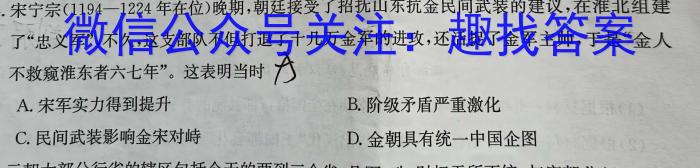 安徽省潘集区2023-2024学年度八年级第二次综合性作业设计历史