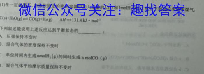 j陕西省2024届九年级第三次月考测评（三）化学试卷答案