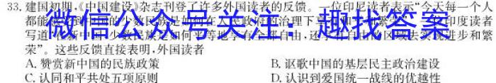 安徽省2024届第一学期九年级12月阶段练习历史试卷