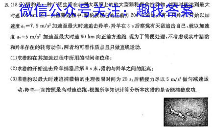 2024届高考模拟卷(三)3l物理