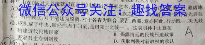 山西省2023-2024学年12月份九年级阶段质量检测试题（卷）历史