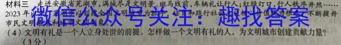 安徽金榜教育 2023-2024学年高二1月期末联考政治试卷d答案