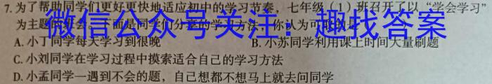 安徽省2024年中考总复习专题训练 R-AH(四)4政治试卷d答案