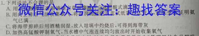 j江西省2024届八年级第三次月考化学试卷答案