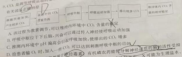 2023年江西省年南昌市南昌县九年级第二次评估检测生物学部分