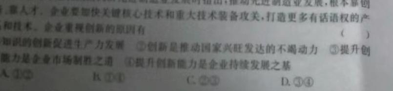 安徽省三海学地教育联盟2023-2024学年九年级春季开年考思想政治部分