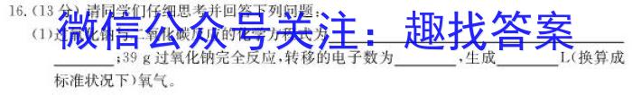 3百师联盟 2024届高三一轮复习联考(四)化学试题