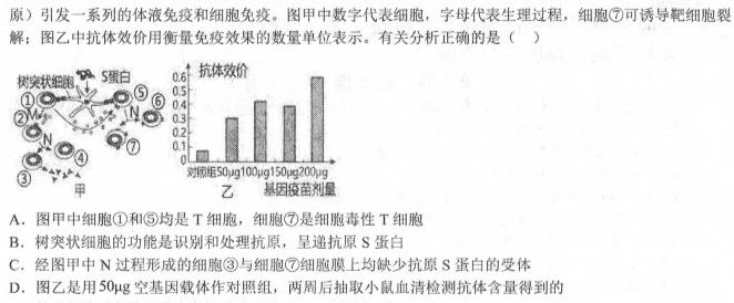 2024年衡水金卷先享题·高三一轮复习夯基卷(甘肃专版)1生物