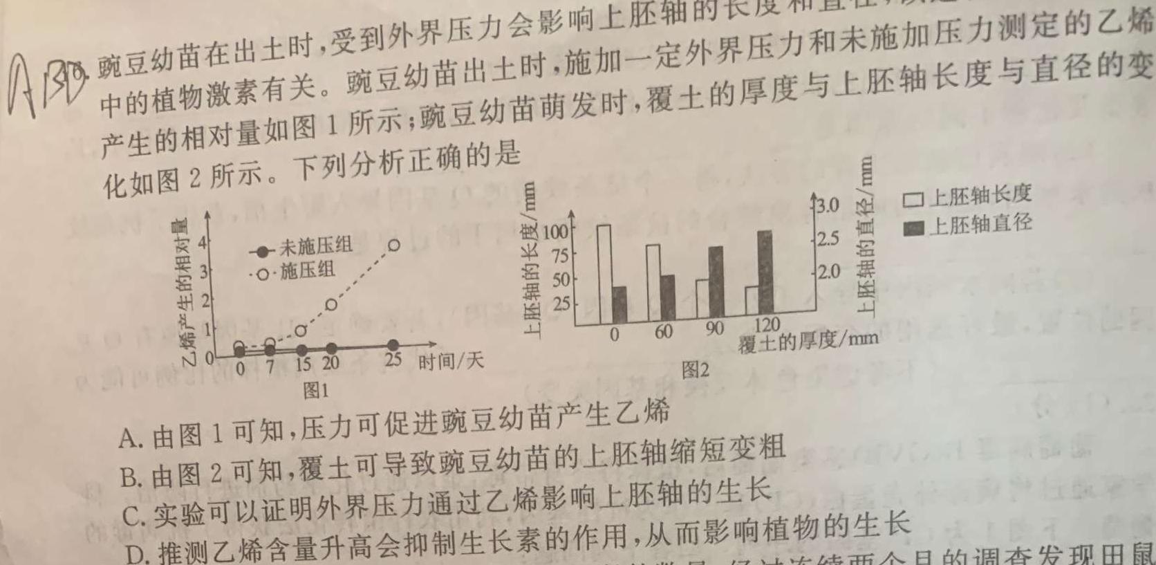 重庆缙云教育联盟·重庆市2024高考第零次诊断性检测生物学部分